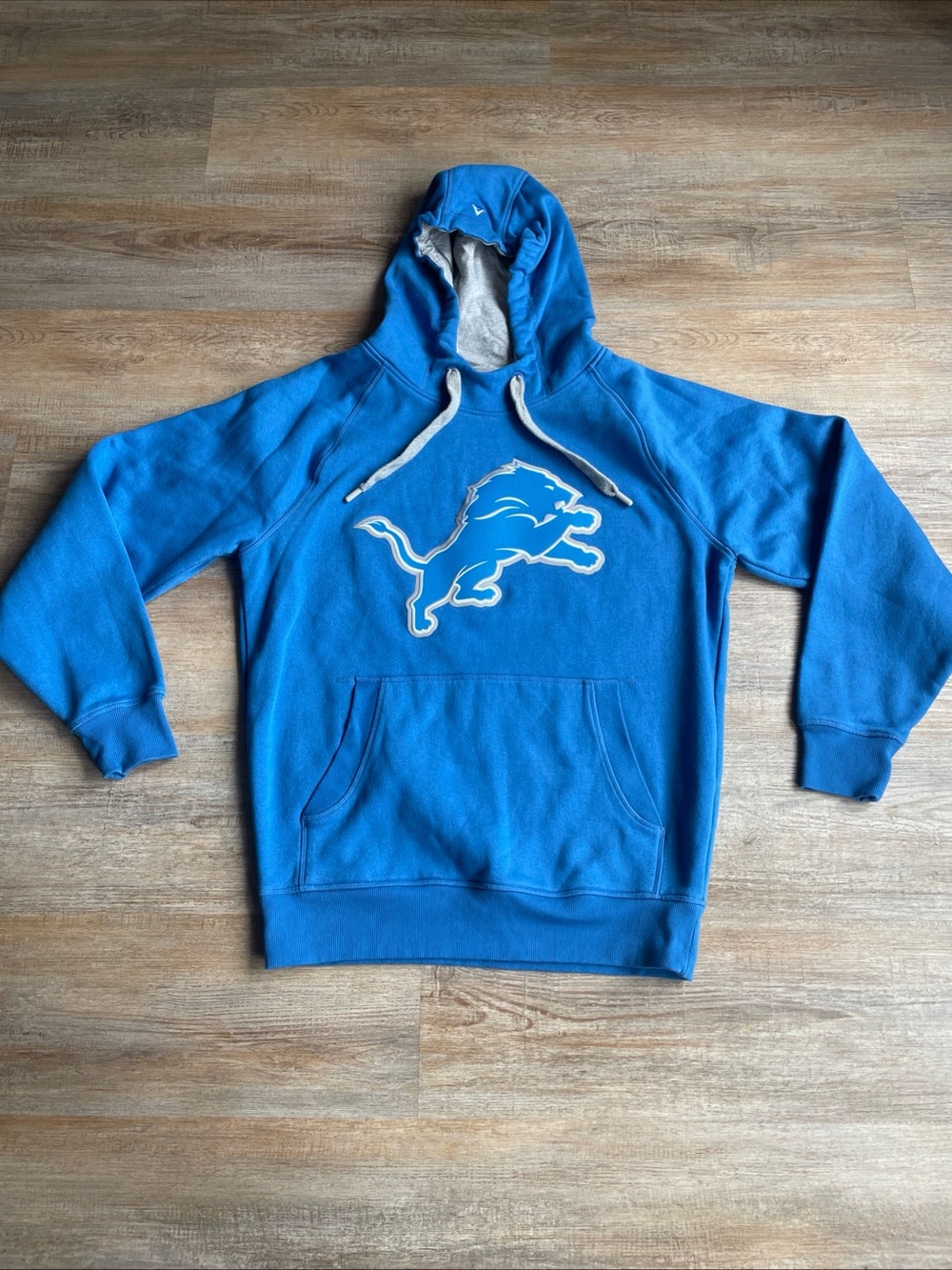 Antigua Detroit Lions Blue NFL Football Sweatshirt Hoodie Embroidered Size M